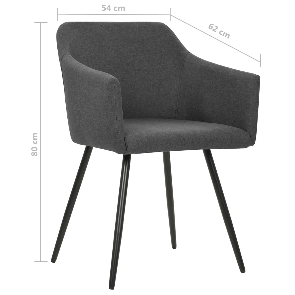 Eetkamerstoelen 4 st stof donkergrijs – afbeelding 7
