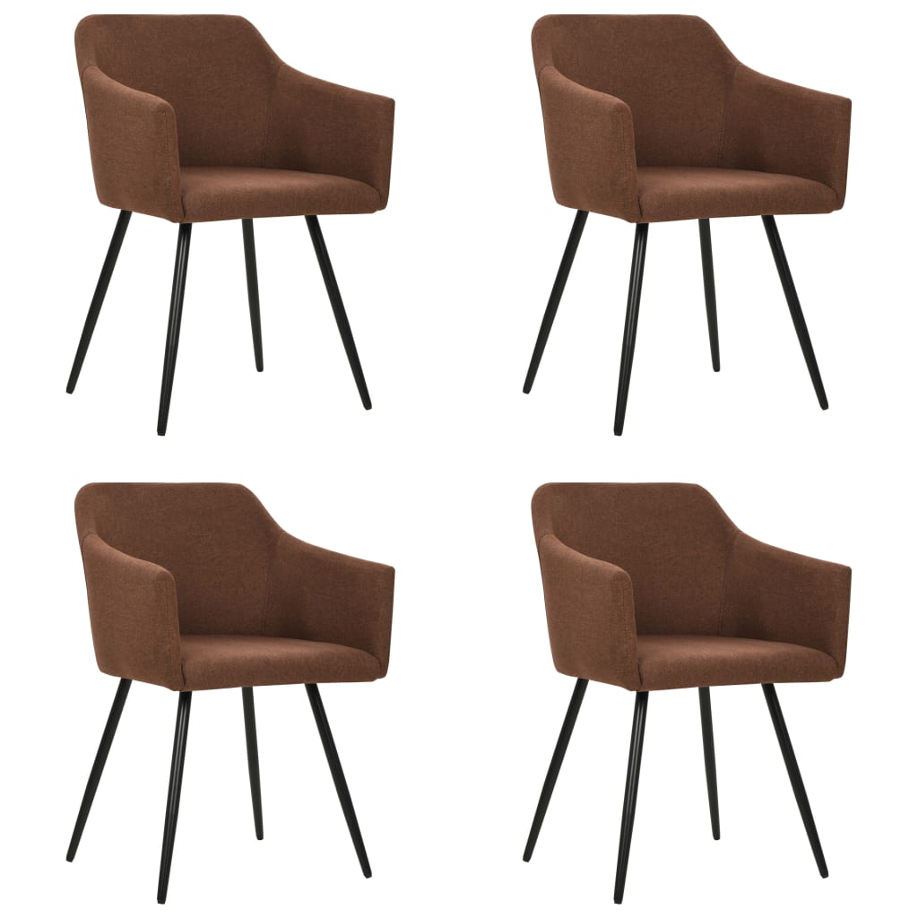 Eetkamerstoelen 4 st stof bruin