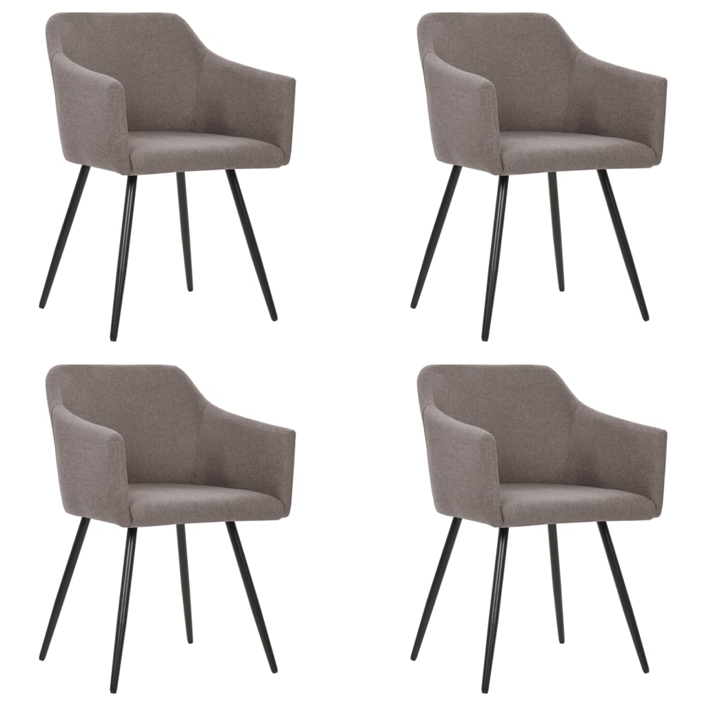 Eetkamerstoelen 4 st draaibaar stof taupe