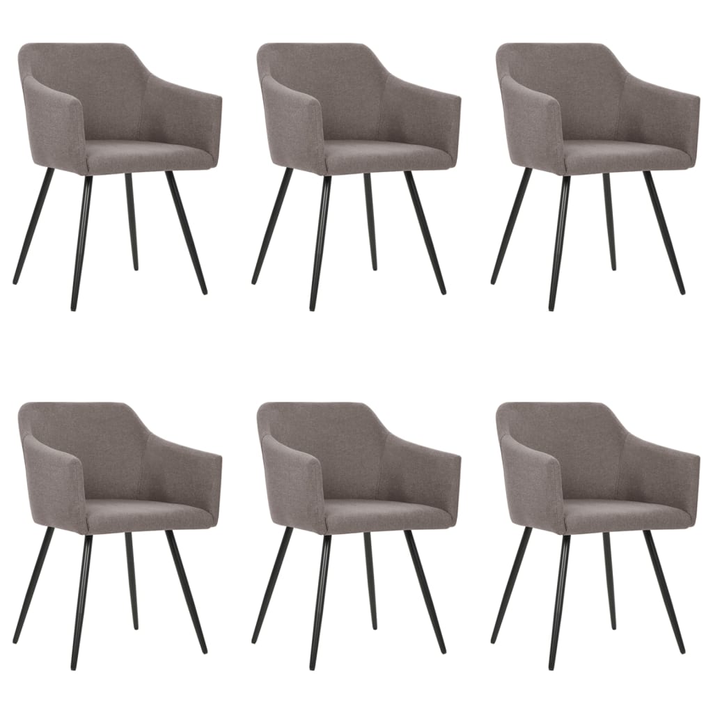 Eetkamerstoelen 6 st stof taupe