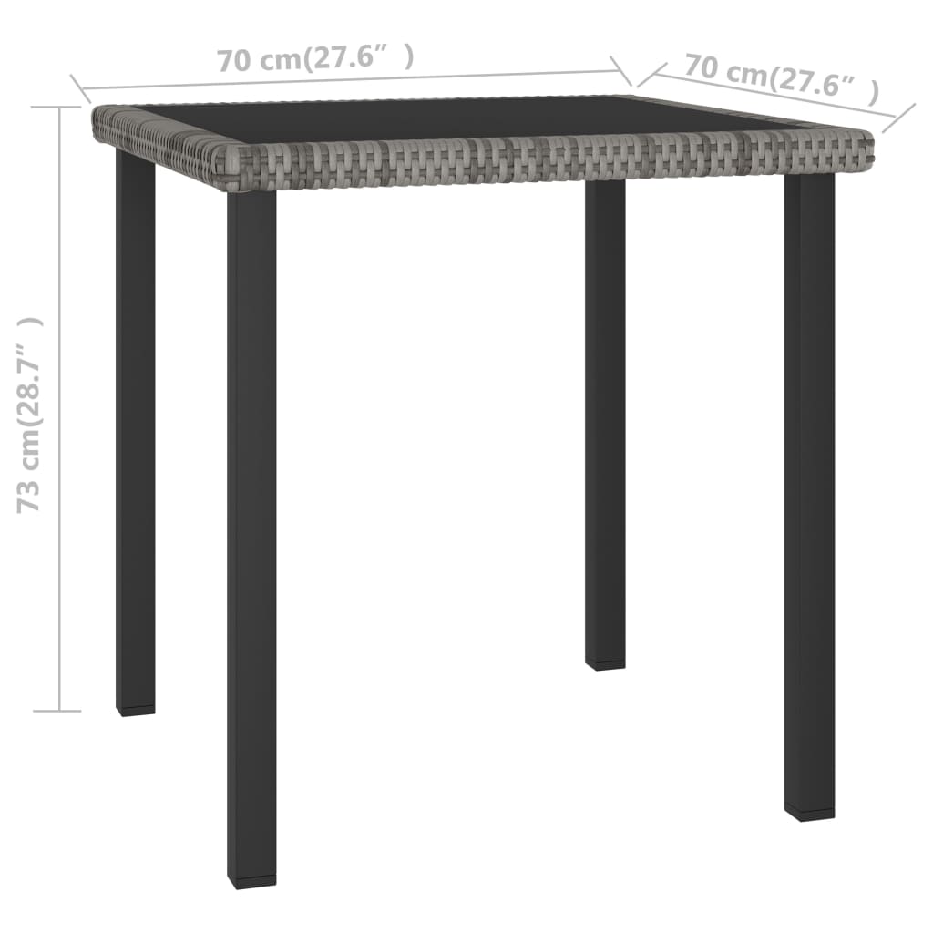 5-delige Tuinset poly rattan grijs – afbeelding 11