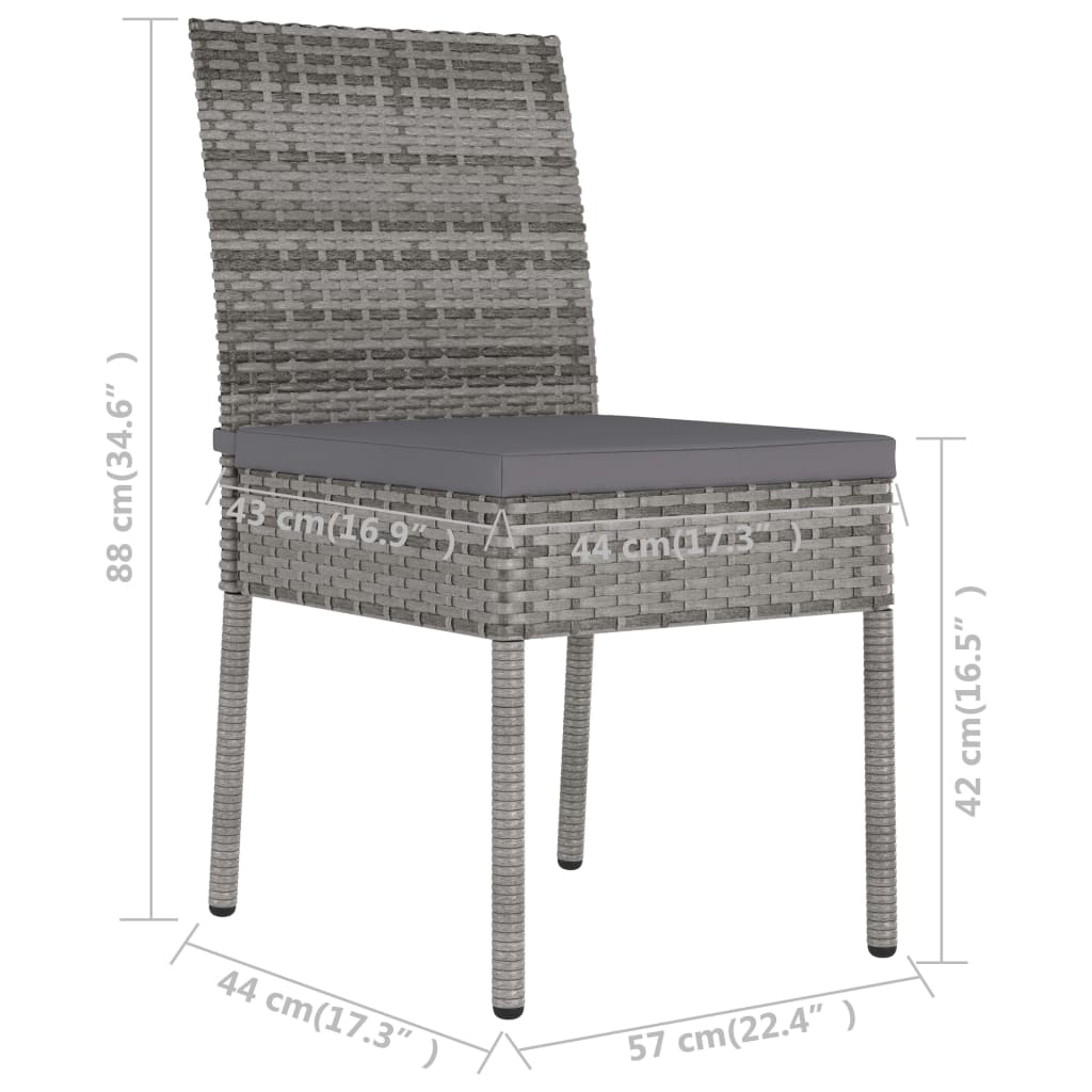 5-delige Tuinset poly rattan grijs – afbeelding 12