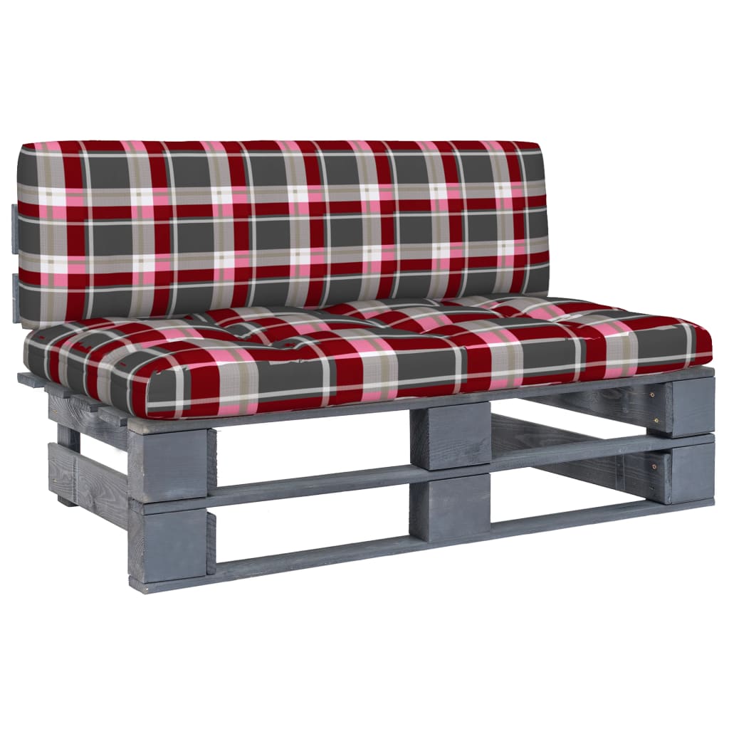 Tuinmiddenbank pallet geïmpregneerd grenenhout grijs – afbeelding 1
