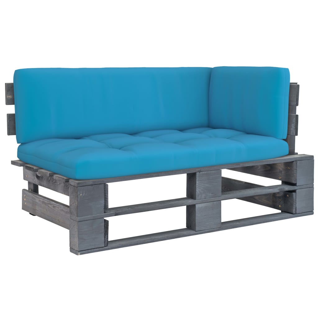 Tuinhoekbank pallet geïmpregneerd grenenhout grijs