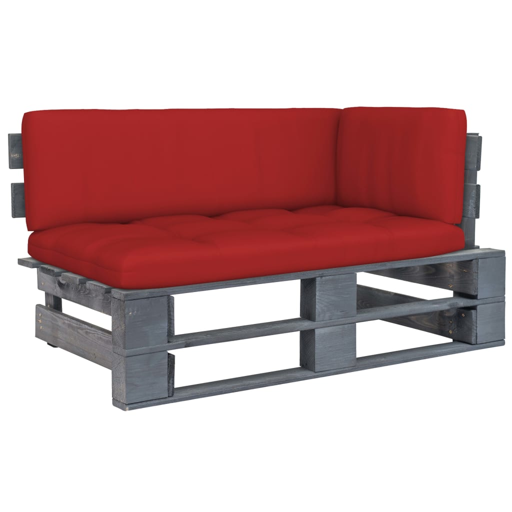Tuinhoekbank pallet geïmpregneerd grenenhout grijs