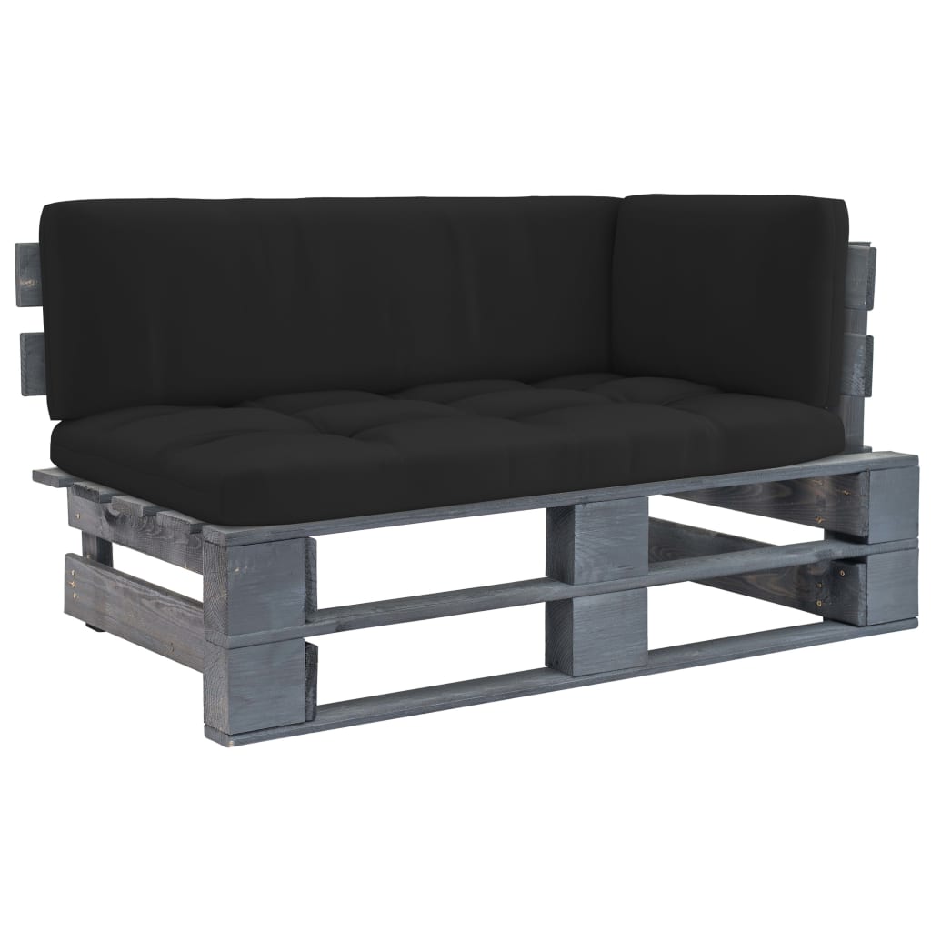 Tuinhoekbank pallet geïmpregneerd grenenhout grijs – afbeelding 1