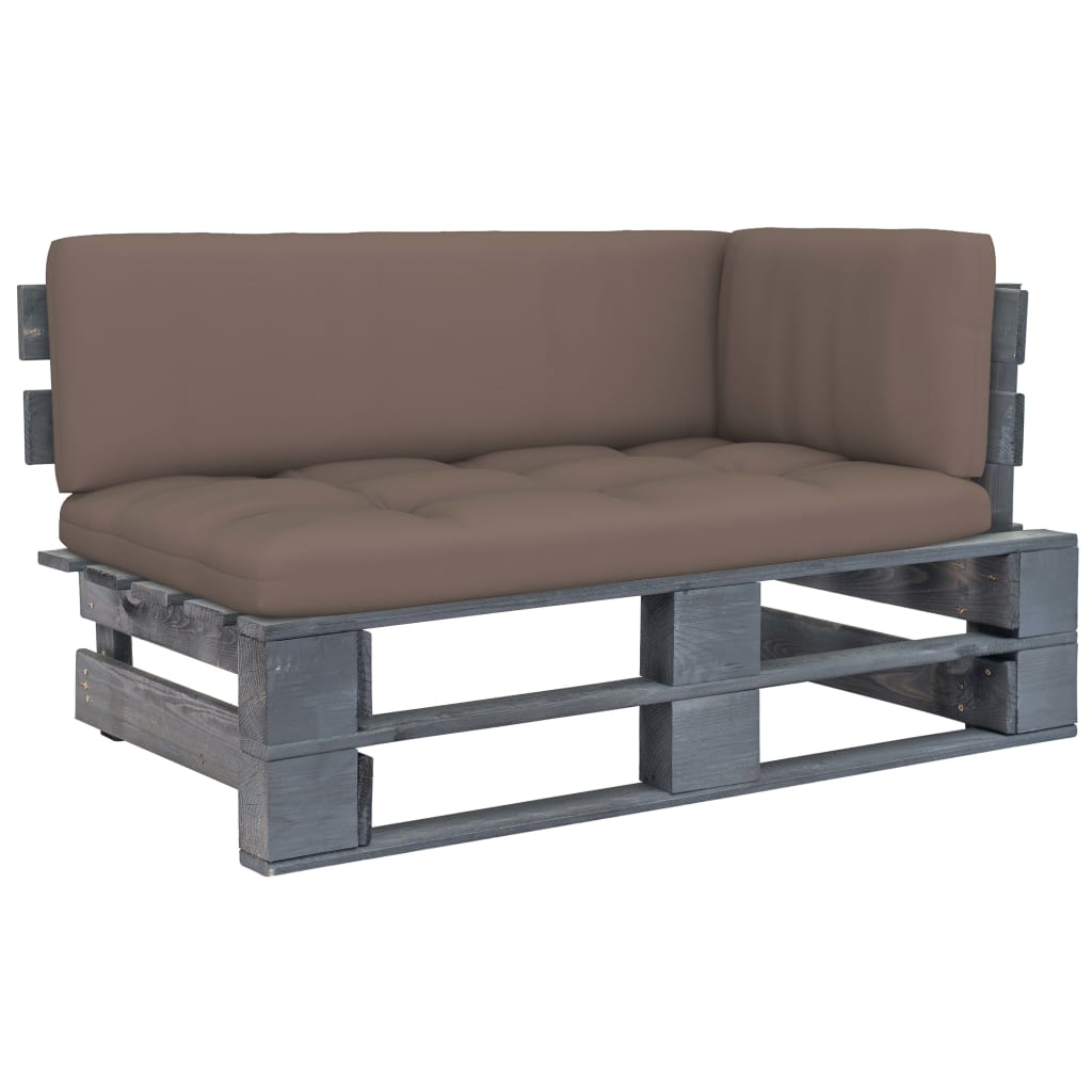 Tuinhoekbank pallet geïmpregneerd grenenhout grijs – afbeelding 1