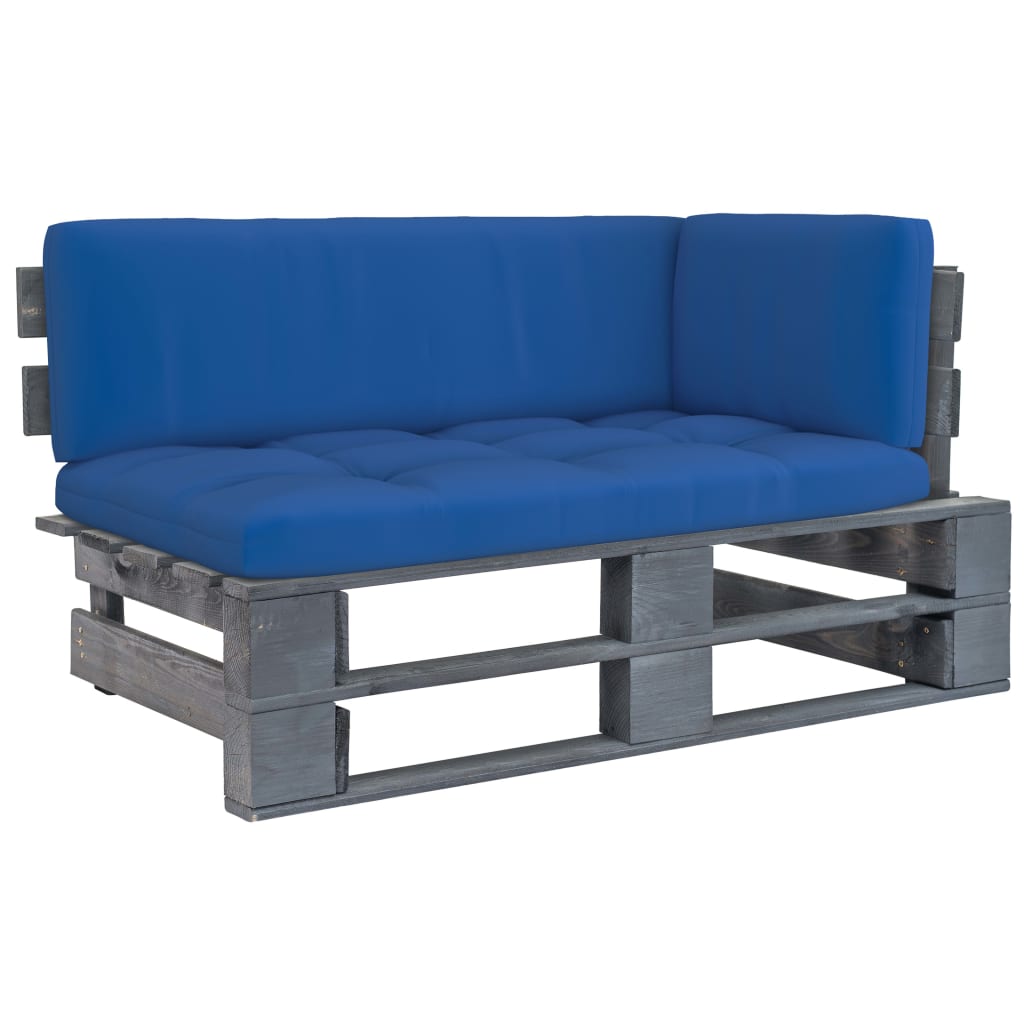 Tuinhoekbank pallet geïmpregneerd grenenhout grijs – afbeelding 1