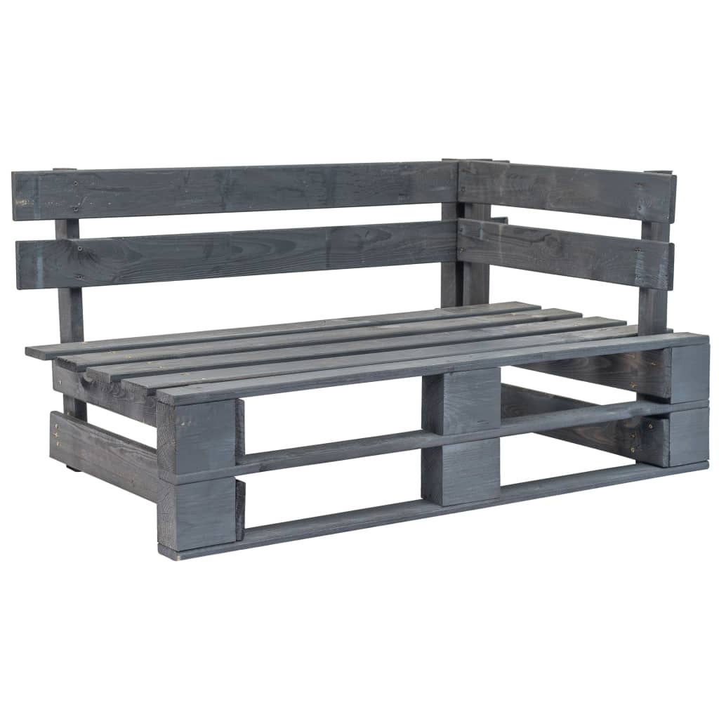 Tuinhoekbank pallet geïmpregneerd grenenhout grijs – afbeelding 2