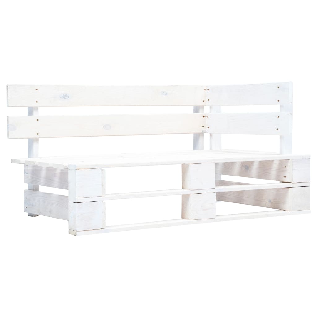 Tuinhoekbank pallet geïmpregneerd grenenhout wit – afbeelding 2