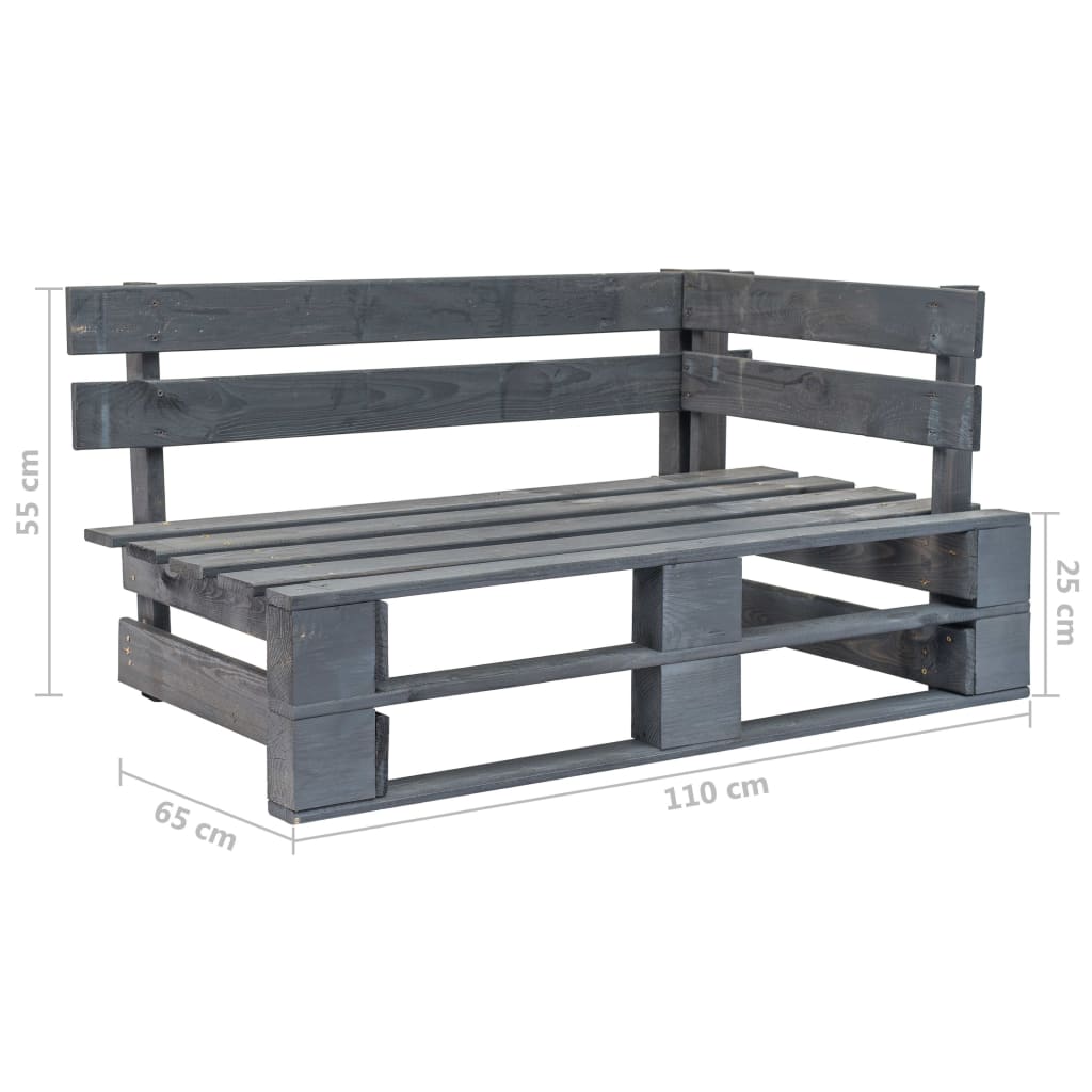 Tweezitsbank pallet met kussens grijs geïmpregneerd grenenhout – afbeelding 7