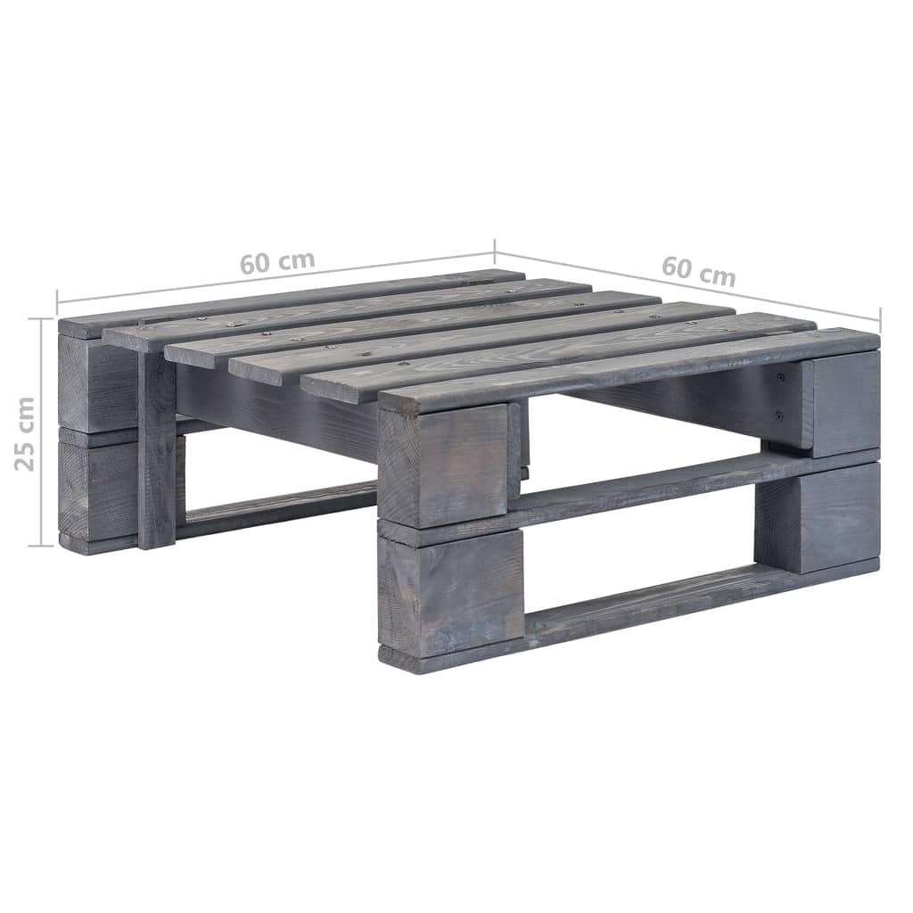 4-delige Loungeset pallet met kussens grijs geïmpregneerd hout – afbeelding 11