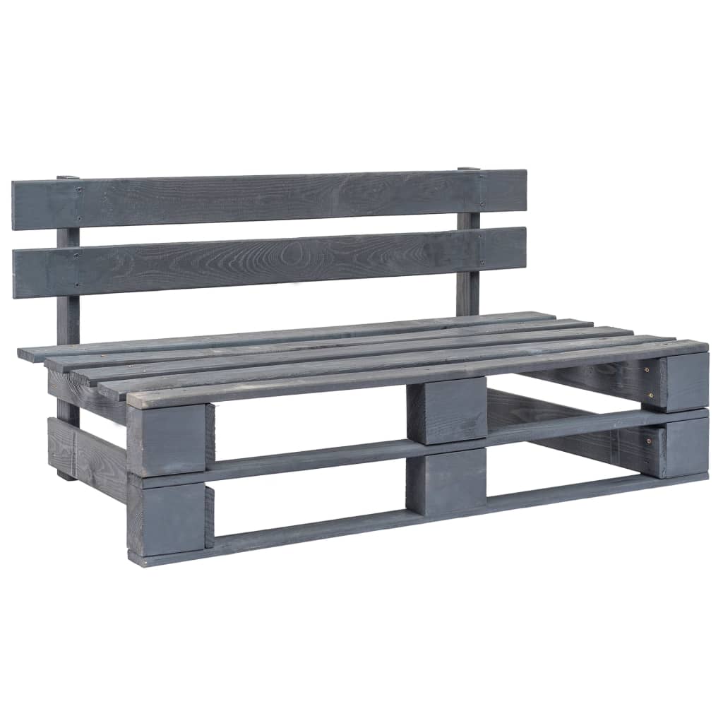 4-delige Loungeset pallet met kussens grijs geïmpregneerd hout – afbeelding 6