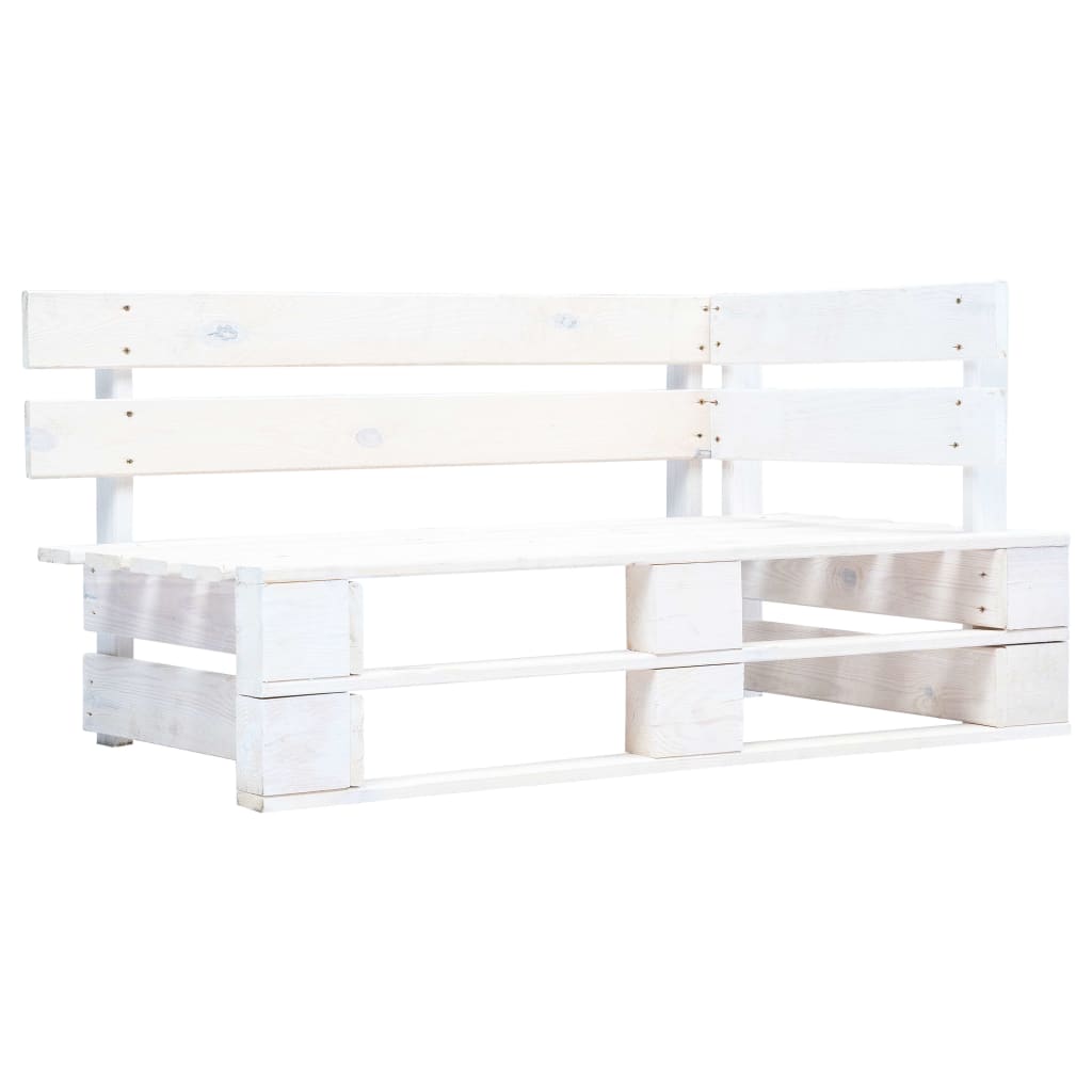 4-delige Loungeset pallet met kussens wit geïmpregneerd hout – afbeelding 2