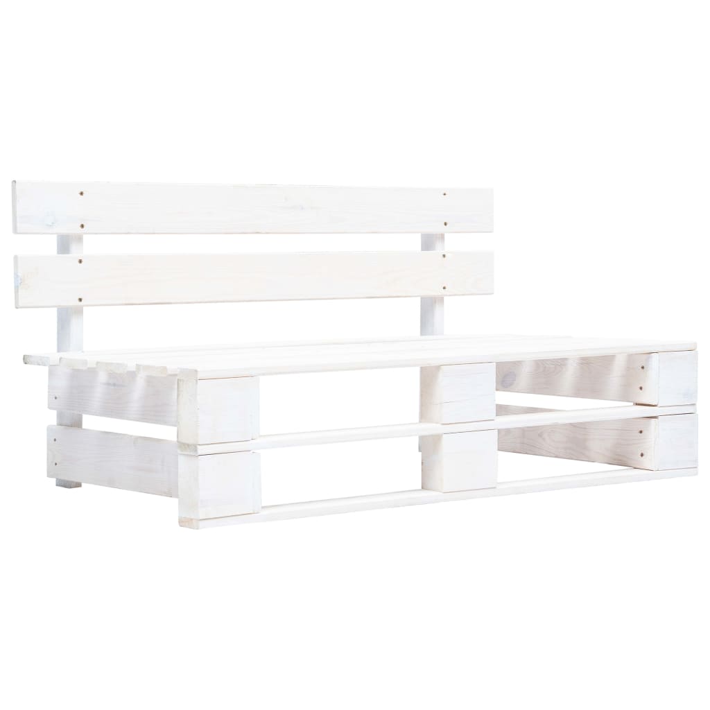 4-delige Loungeset pallet met kussens wit geïmpregneerd hout – afbeelding 3