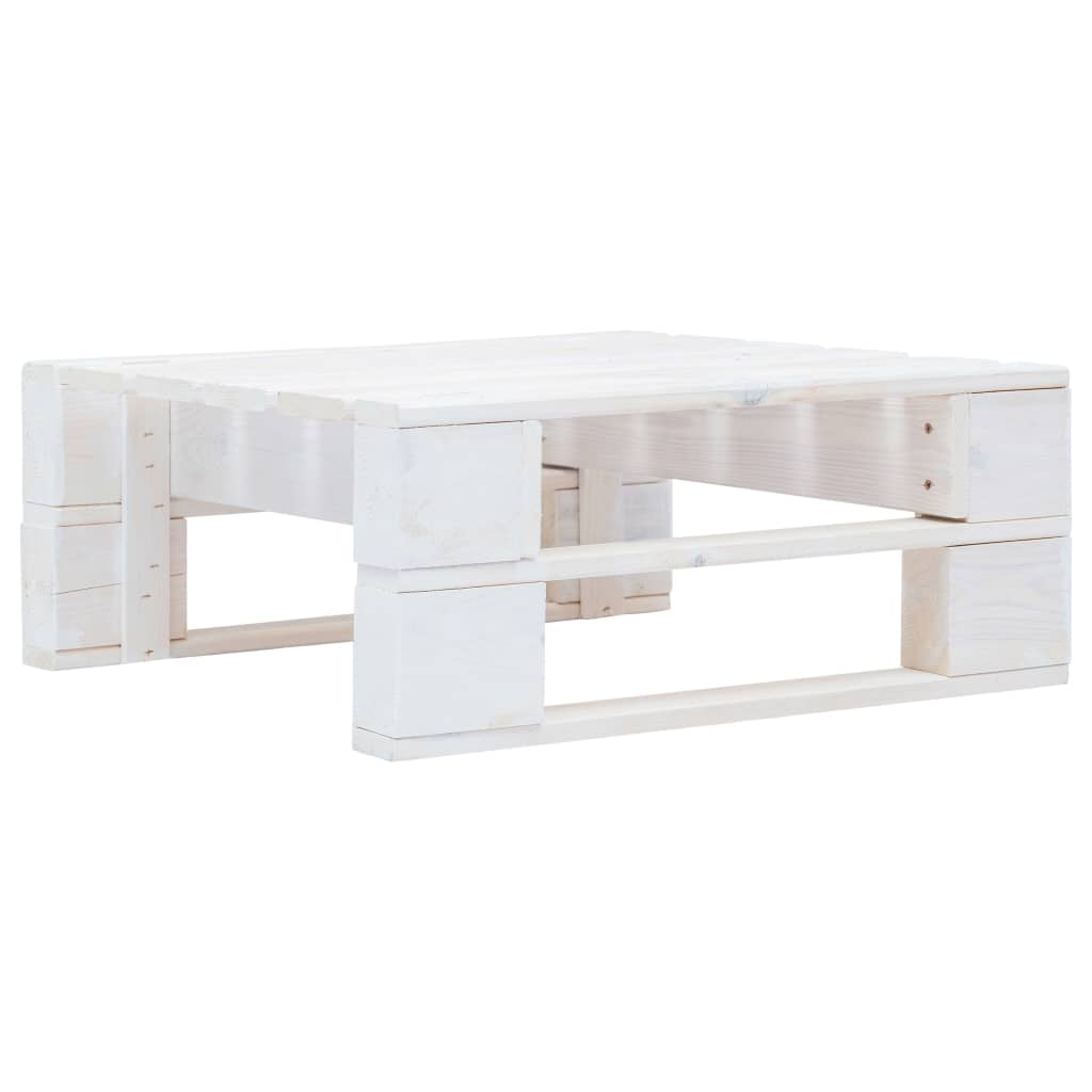 4-delige Loungeset pallet met kussens wit geïmpregneerd hout – afbeelding 4
