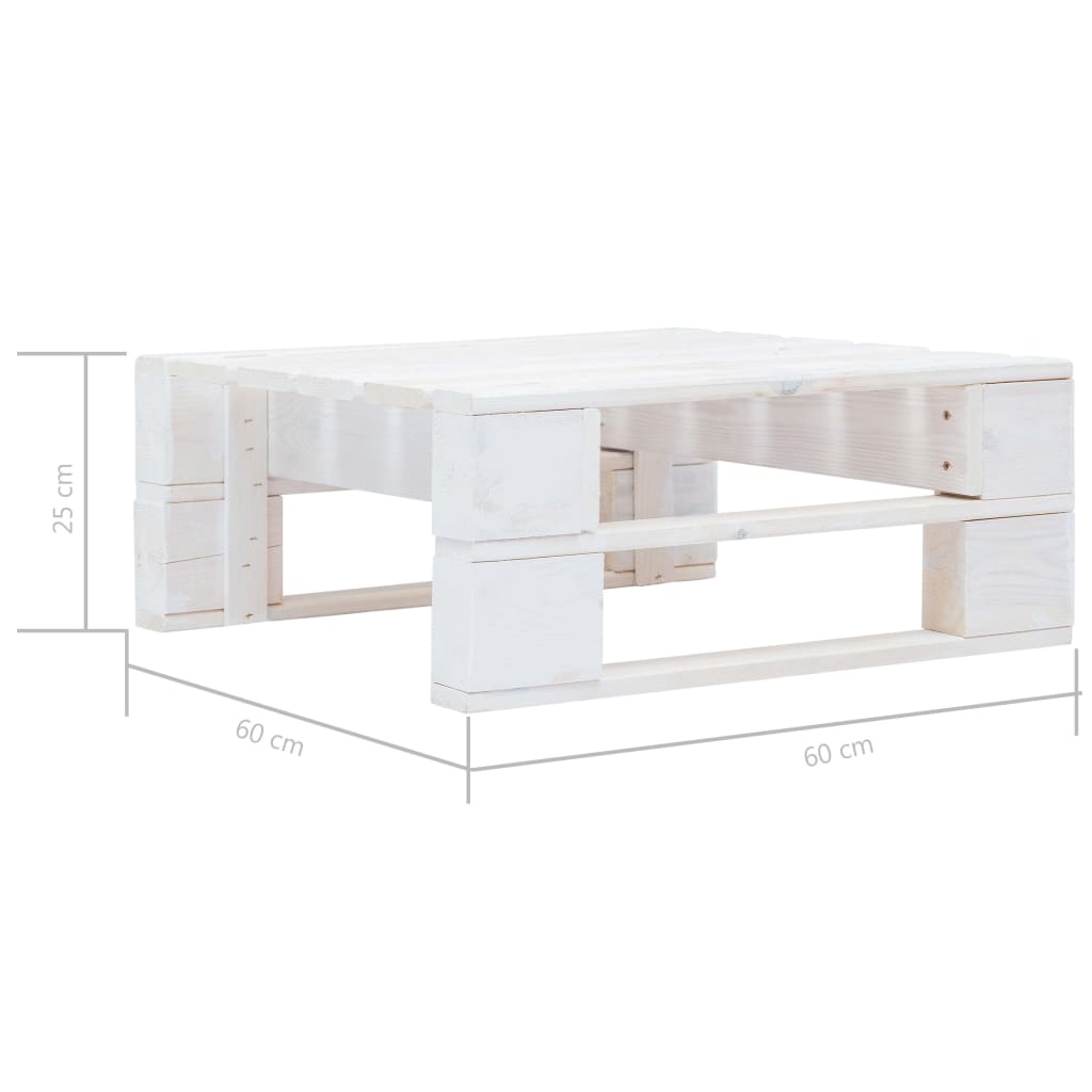 4-delige Loungeset pallet met kussens wit geïmpregneerd hout – afbeelding 8