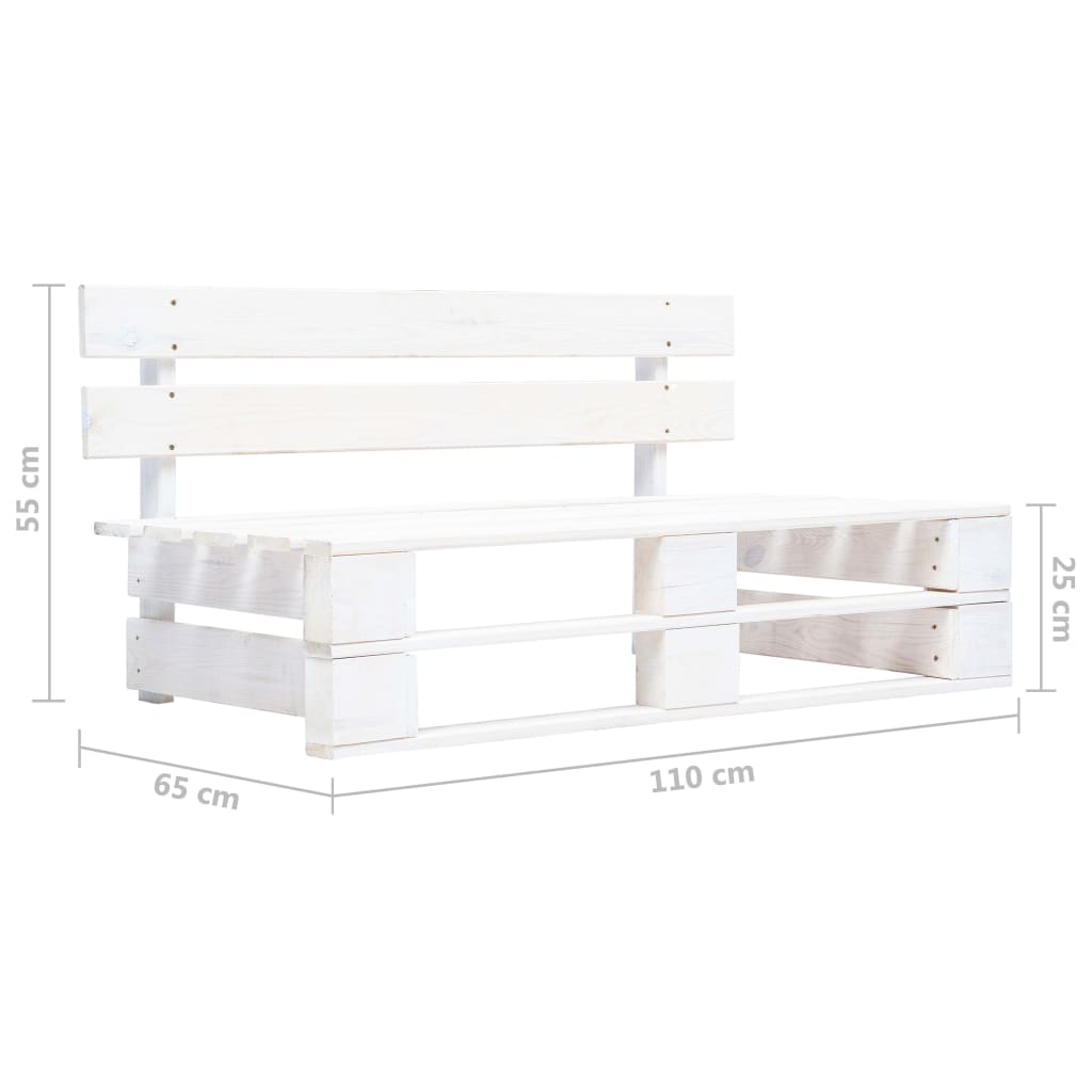 4-delige Loungeset pallet met kussens wit geïmpregneerd hout – afbeelding 9