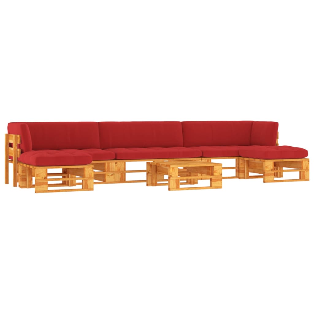 6-delige Loungeset pallet honingbruin geïmpregneerd grenenhout – afbeelding 1