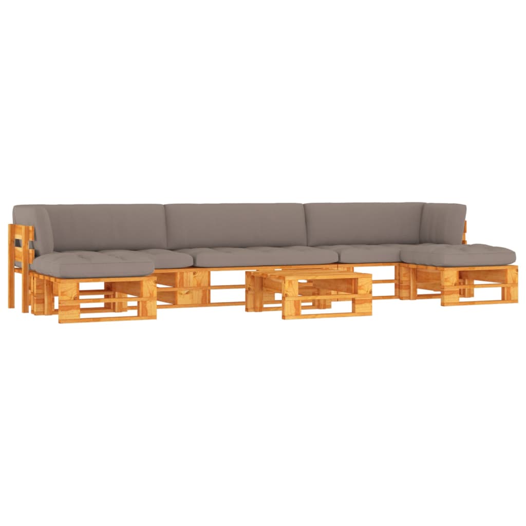 6-delige Loungeset pallet honingbruin geïmpregneerd grenenhout – afbeelding 1