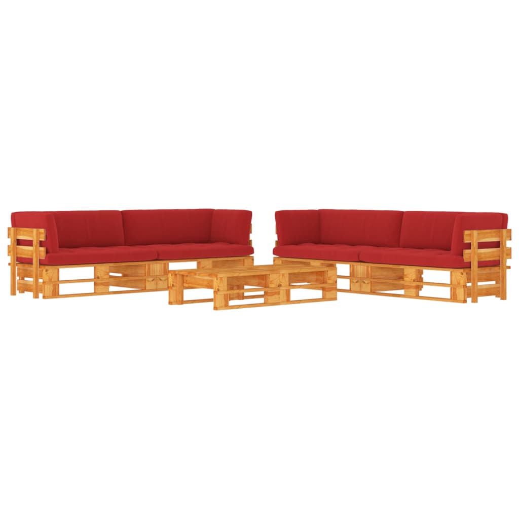 6-delige Loungeset pallet honingbruin geïmpregneerd grenenhout – afbeelding 1