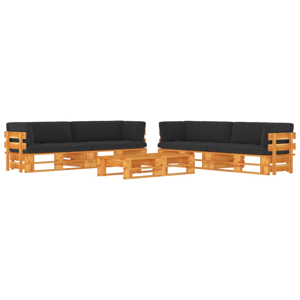 6-delige Loungeset pallet honingbruin geïmpregneerd grenenhout