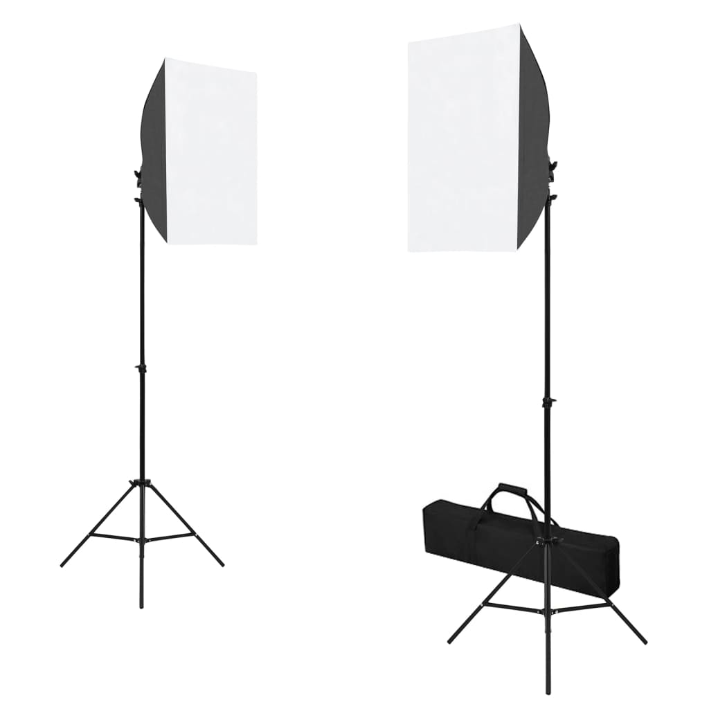 Fotostudioset met softboxlampen, achtergrond en reflector – afbeelding 2