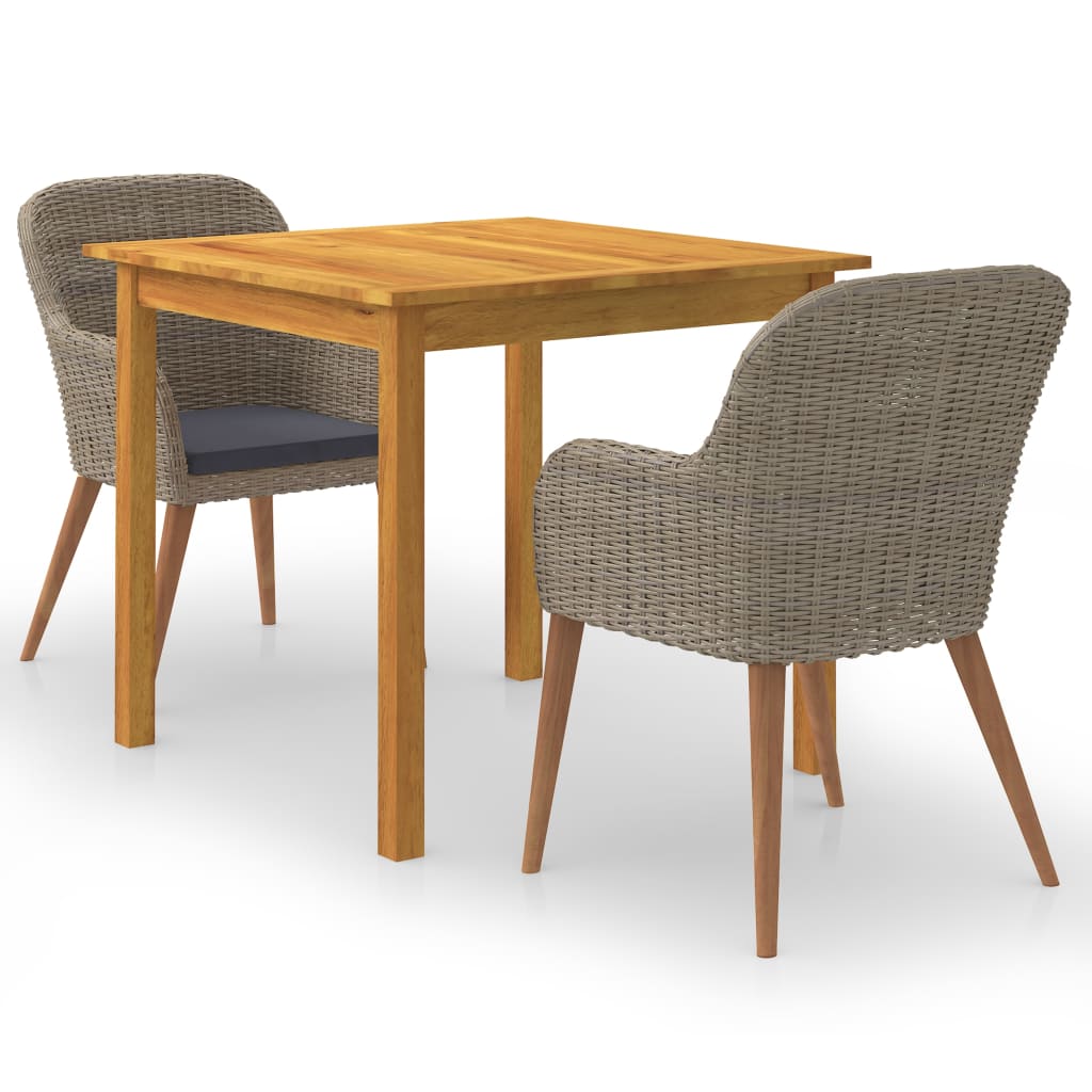 3-delige Tuinset bruin