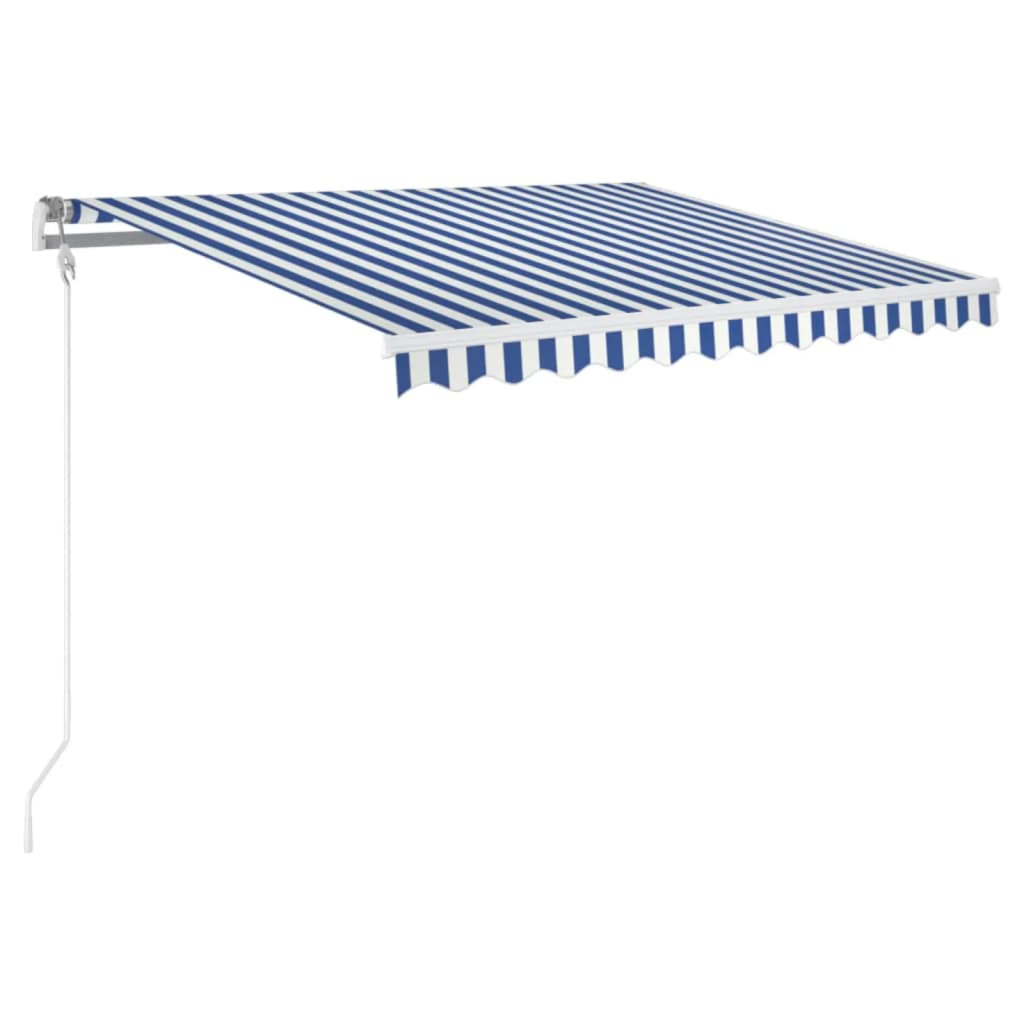 Luifel automatisch uittrekbaar 350x250 cm blauw en wit – afbeelding 2