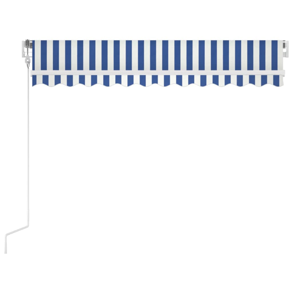 Luifel automatisch uittrekbaar 350x250 cm blauw en wit – afbeelding 3
