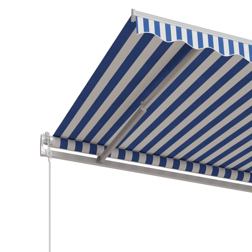 Luifel automatisch uittrekbaar 350x250 cm blauw en wit – afbeelding 5