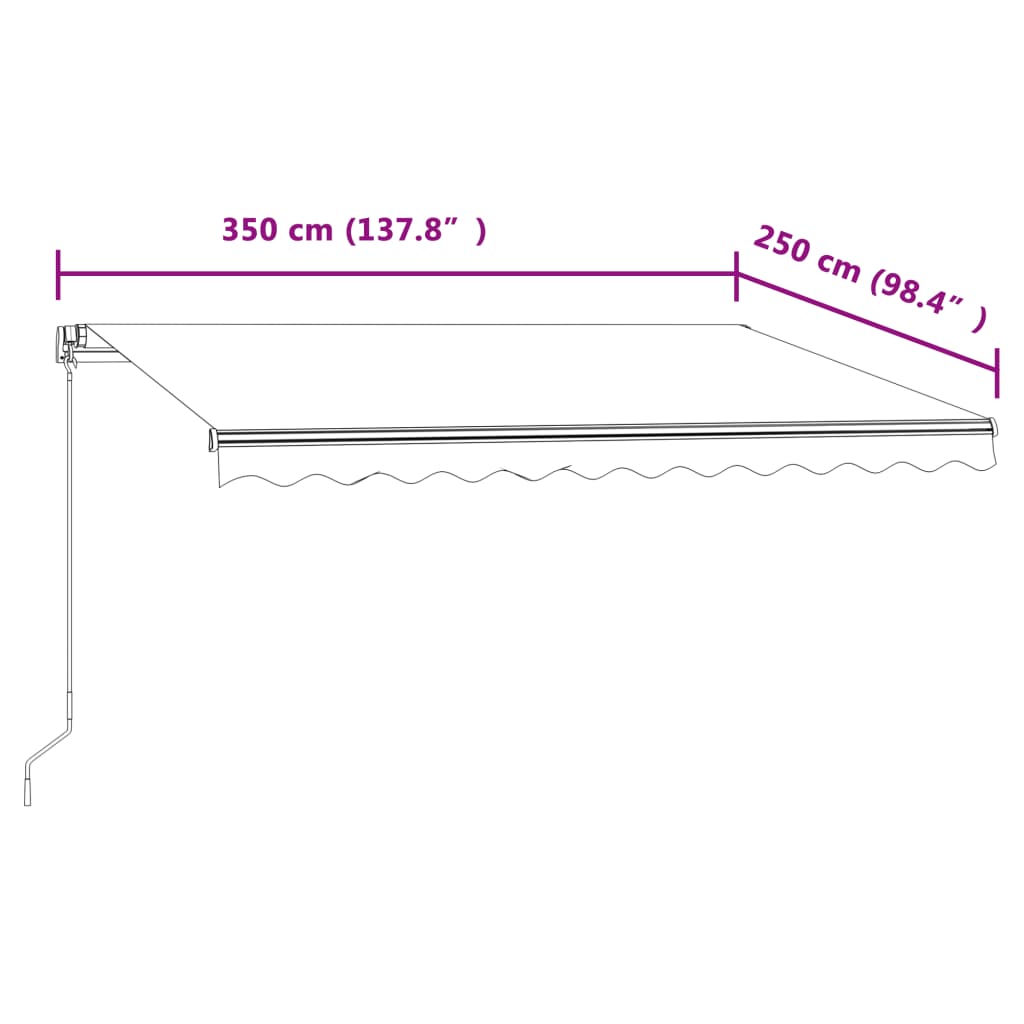 Luifel automatisch uittrekbaar 350x250 cm crèmekleurig – afbeelding 9