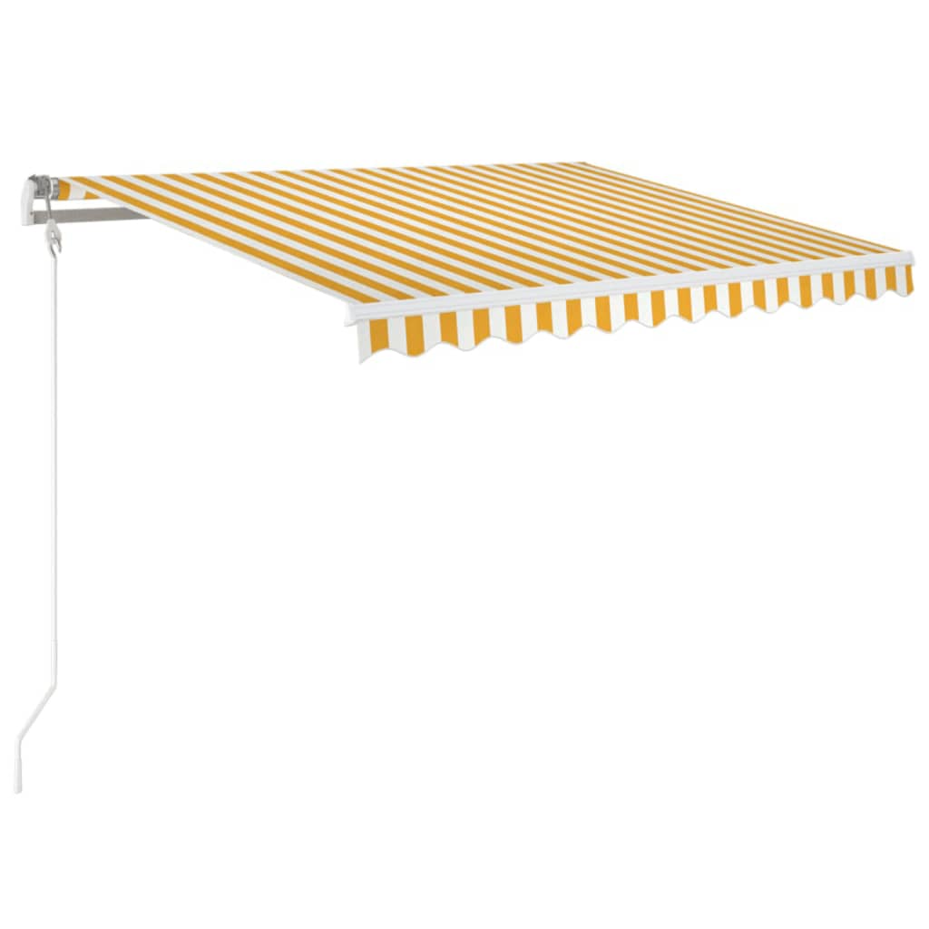 Luifel automatisch uittrekbaar 350x250 cm geel en wit – afbeelding 2