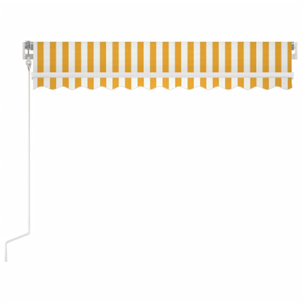 Luifel automatisch uittrekbaar 350x250 cm geel en wit – afbeelding 3
