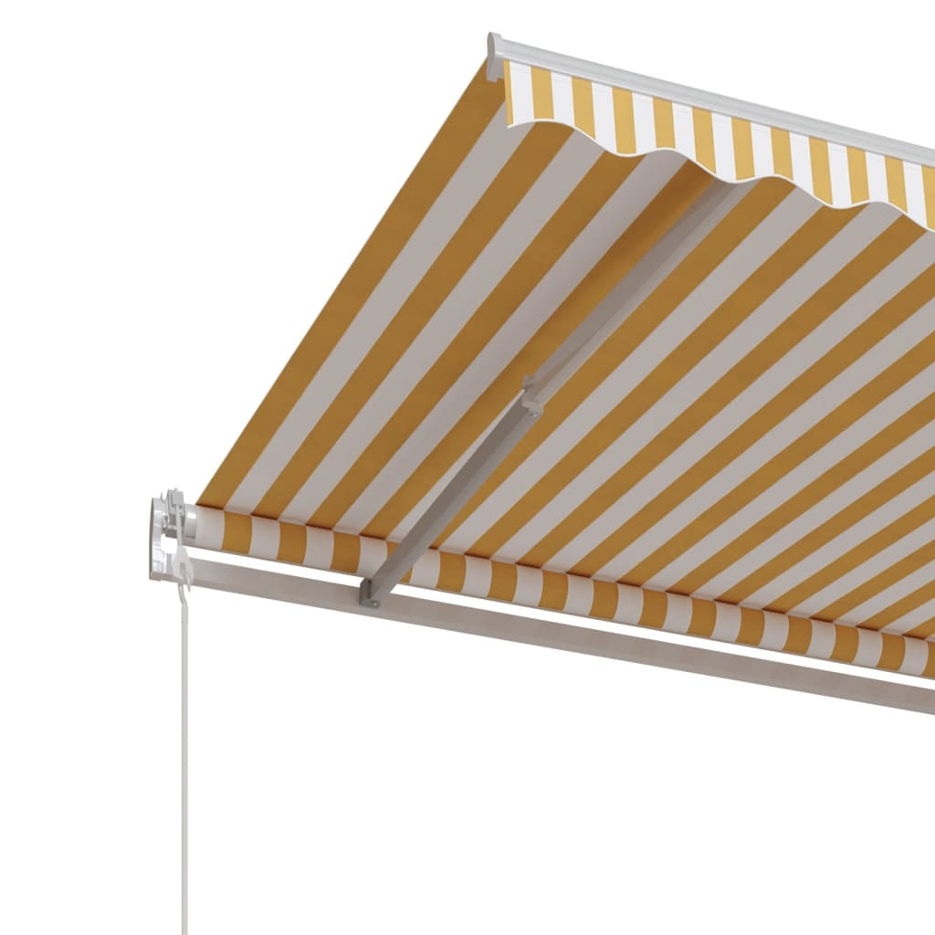 Luifel automatisch uittrekbaar 350x250 cm geel en wit – afbeelding 4