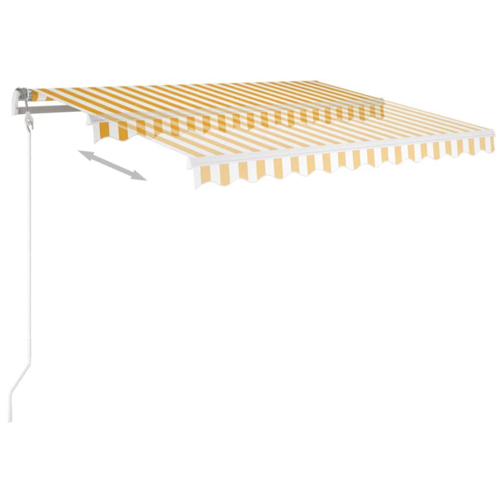 Luifel automatisch uittrekbaar 350x250 cm geel en wit – afbeelding 8