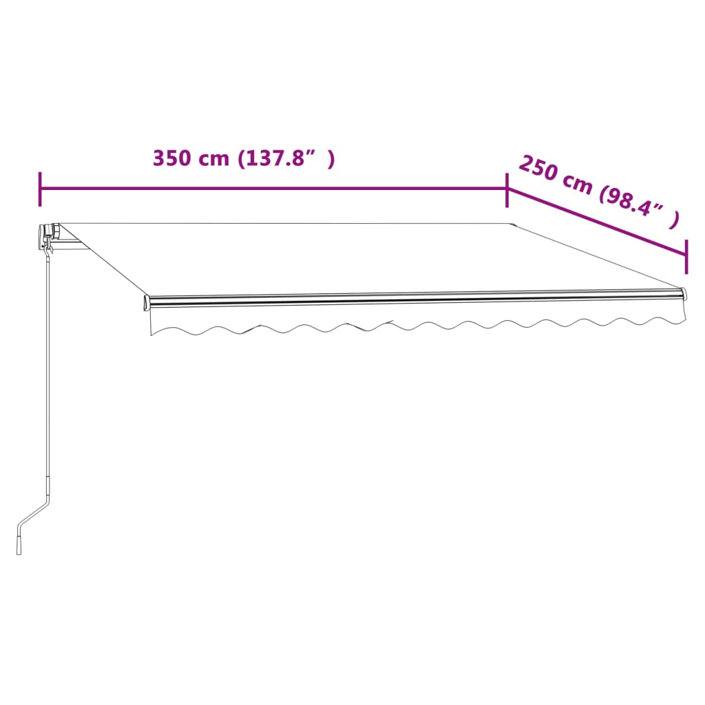 Luifel automatisch uittrekbaar 350x250 cm geel en wit – afbeelding 9