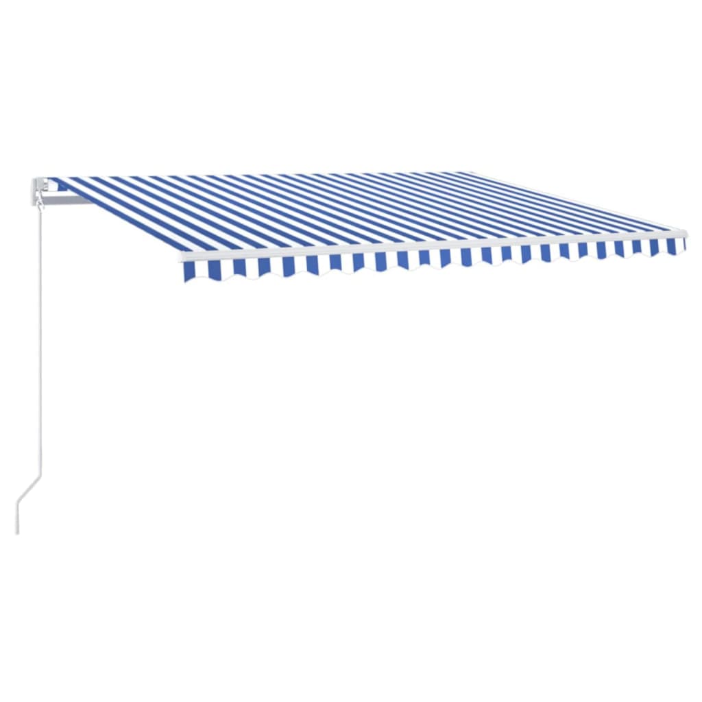 Luifel handmatig uittrekbaar 400x300 cm blauw en wit – afbeelding 2