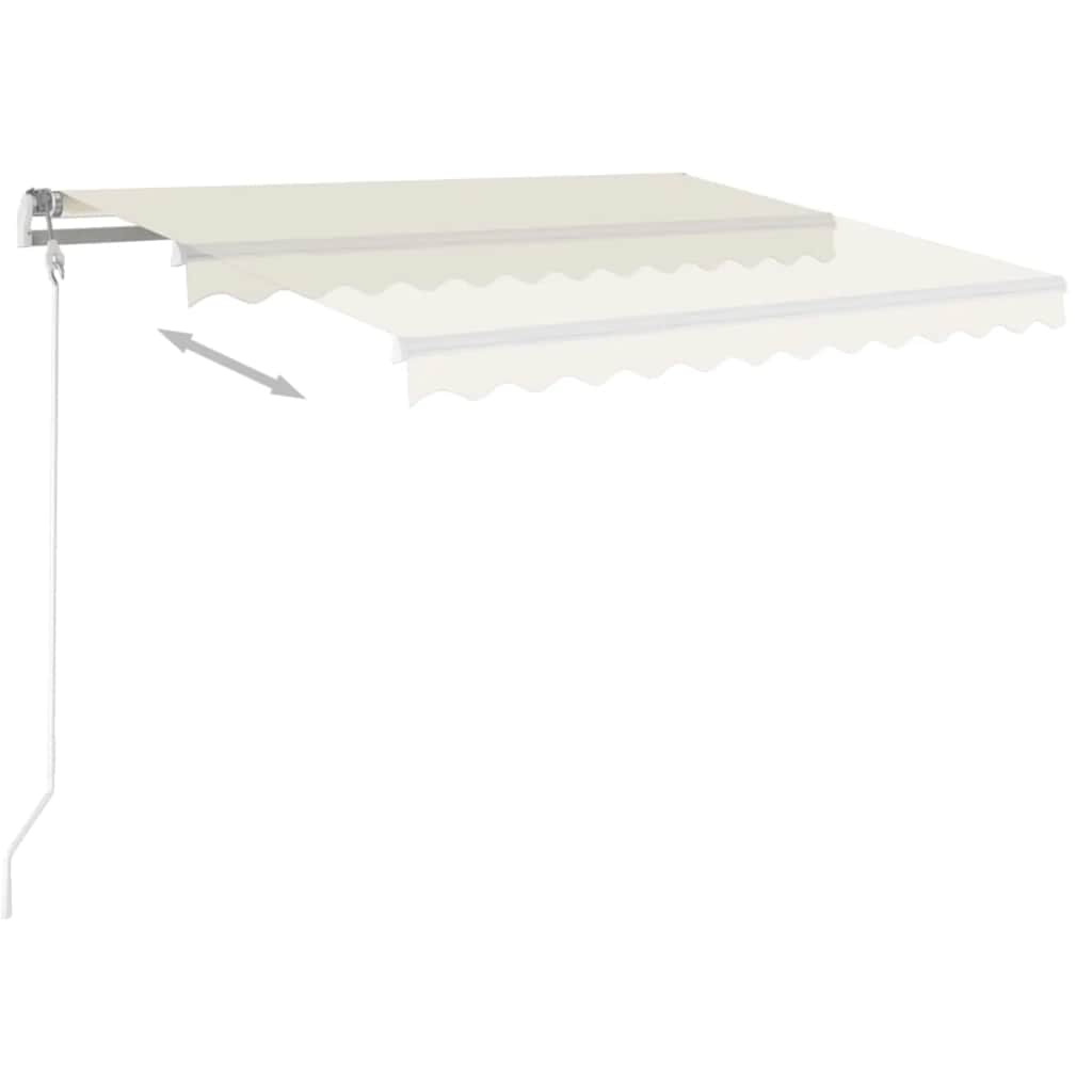 Luifel handmatig uittrekbaar 400x300 cm crèmekleurig – afbeelding 4
