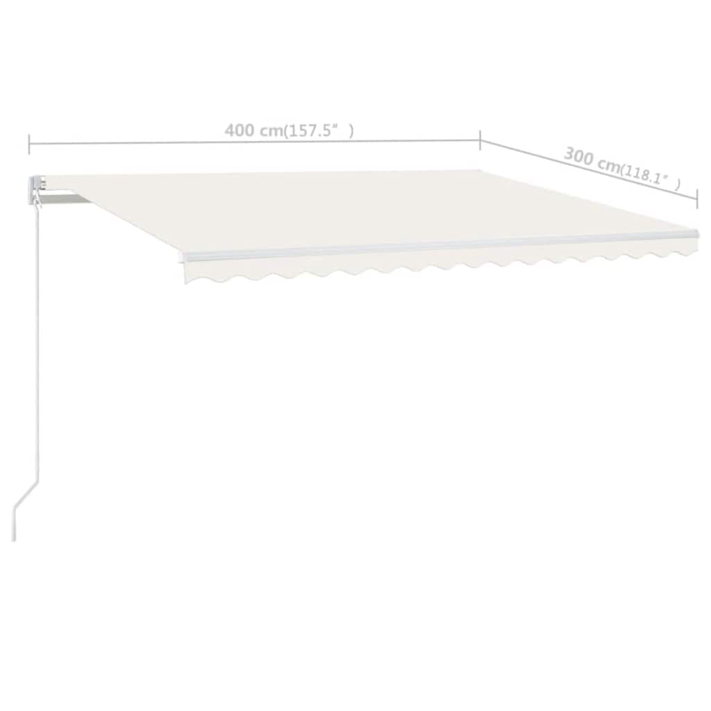 Luifel handmatig uittrekbaar 400x300 cm crèmekleurig – afbeelding 7