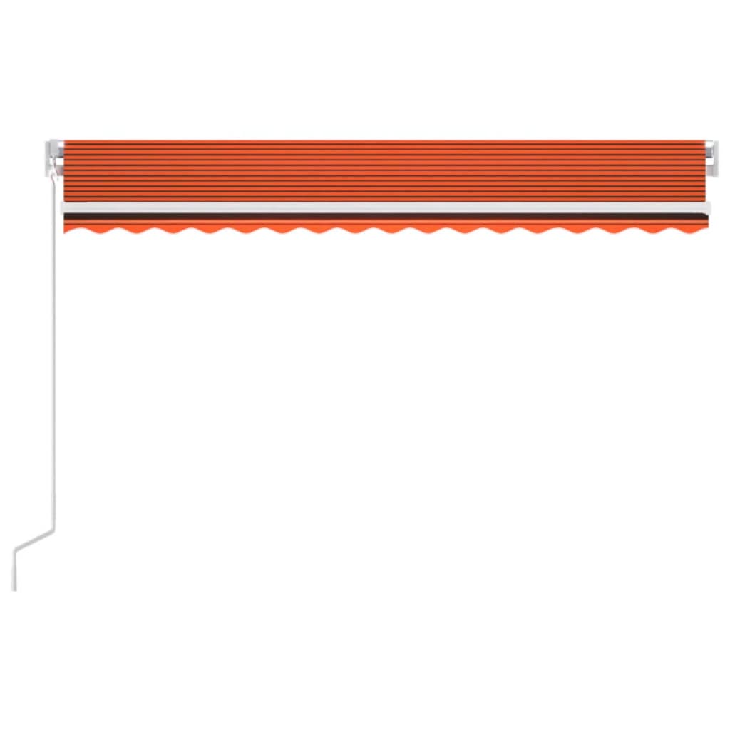 Luifel handmatig uittrekbaar 400x300 cm oranje en bruin – afbeelding 3