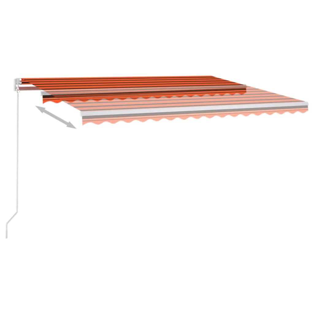 Luifel handmatig uittrekbaar 400x300 cm oranje en bruin – afbeelding 4