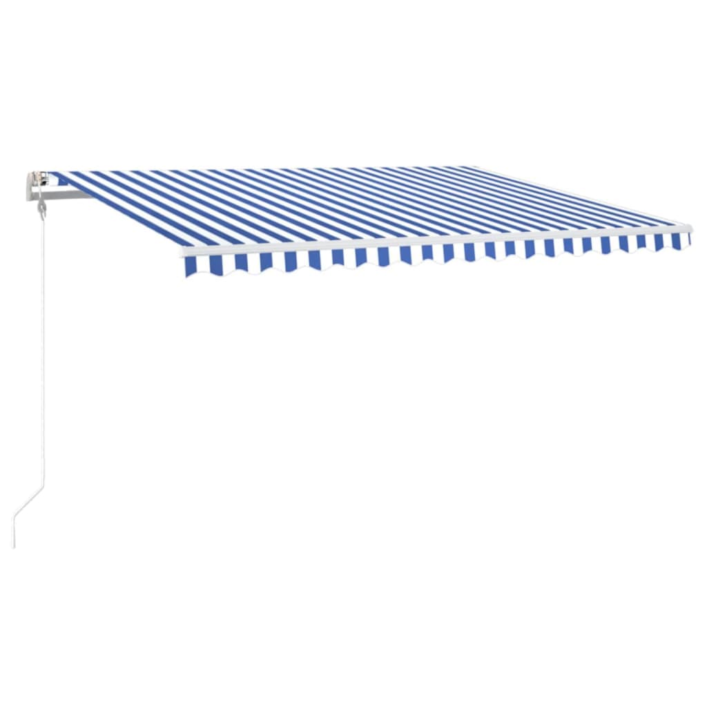 Luifel automatisch met LED en windsensor 400x300 cm blauw wit – afbeelding 2