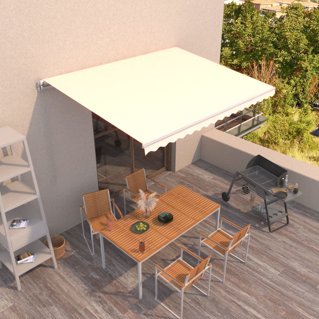 Luifel handmatig uittrekbaar 450x300 cm crèmekleurig