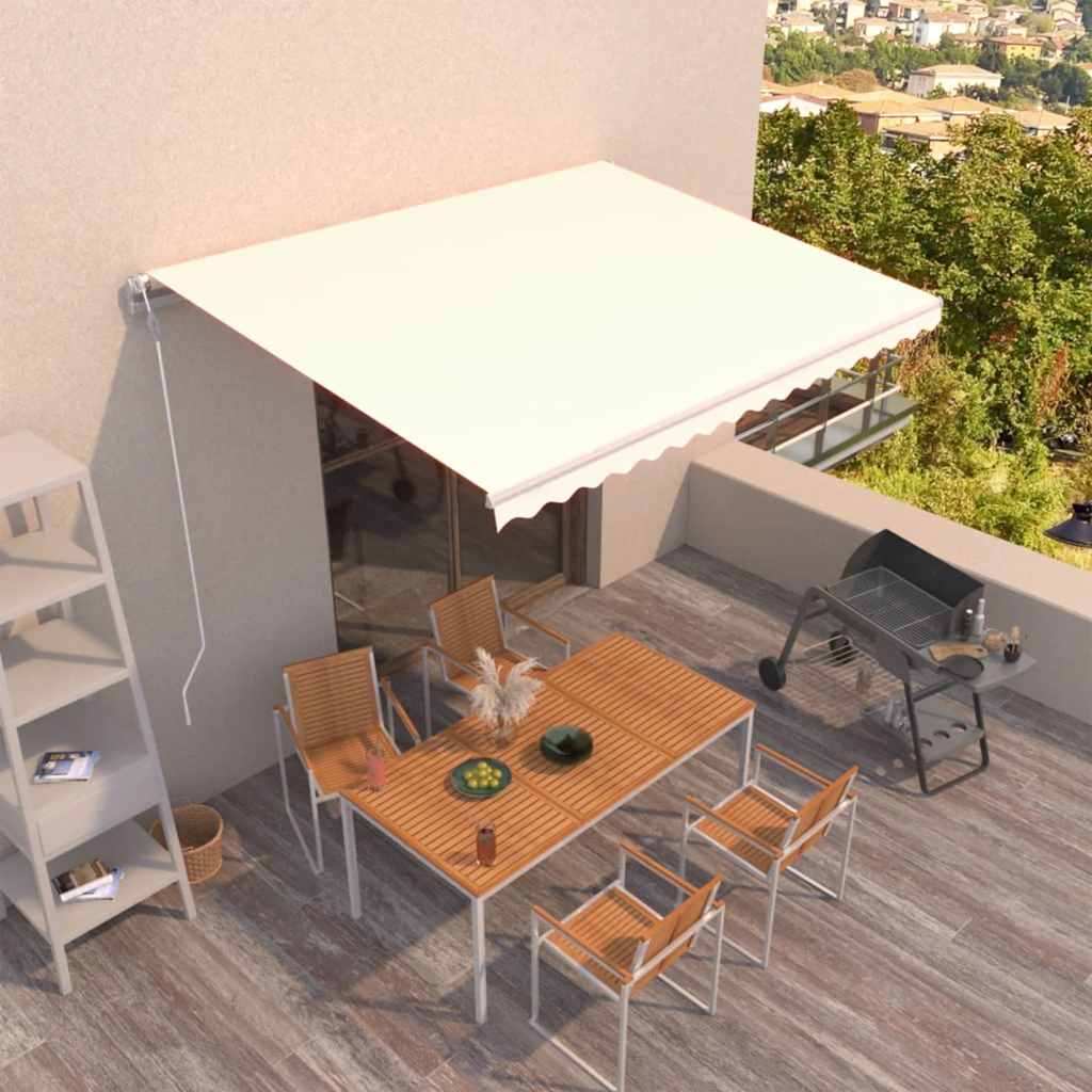 Luifel automatisch uittrekbaar 450x300 cm crèmekleurig