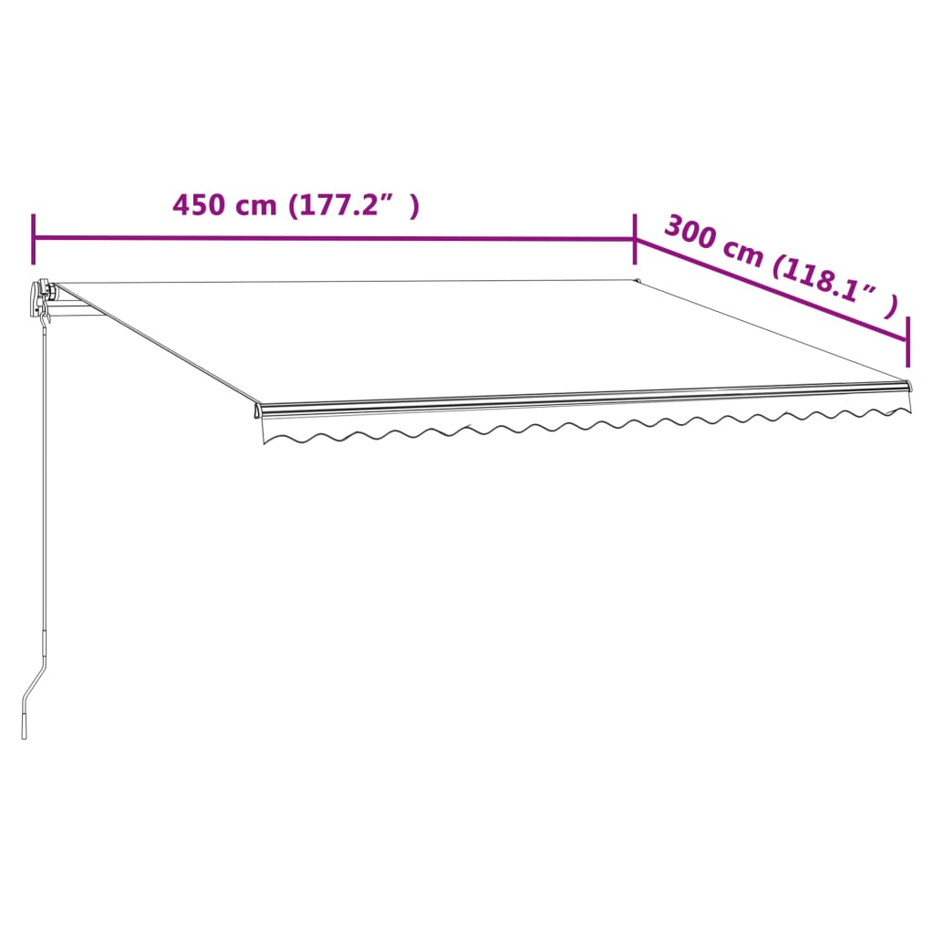 Luifel automatisch uittrekbaar 450x300 cm oranje en bruin – afbeelding 9