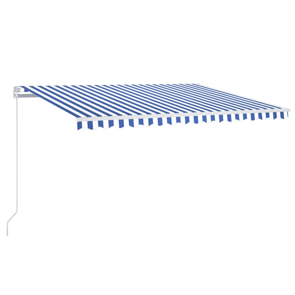 Luifel automatisch met LED en windsensor 450x300 cm blauw wit – afbeelding 2