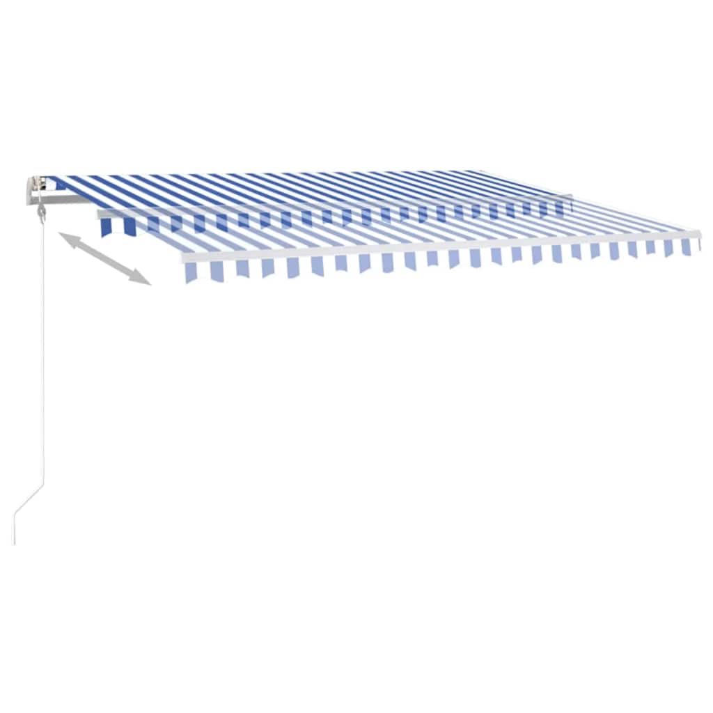 Luifel automatisch met LED en windsensor 450x300 cm blauw wit – afbeelding 4