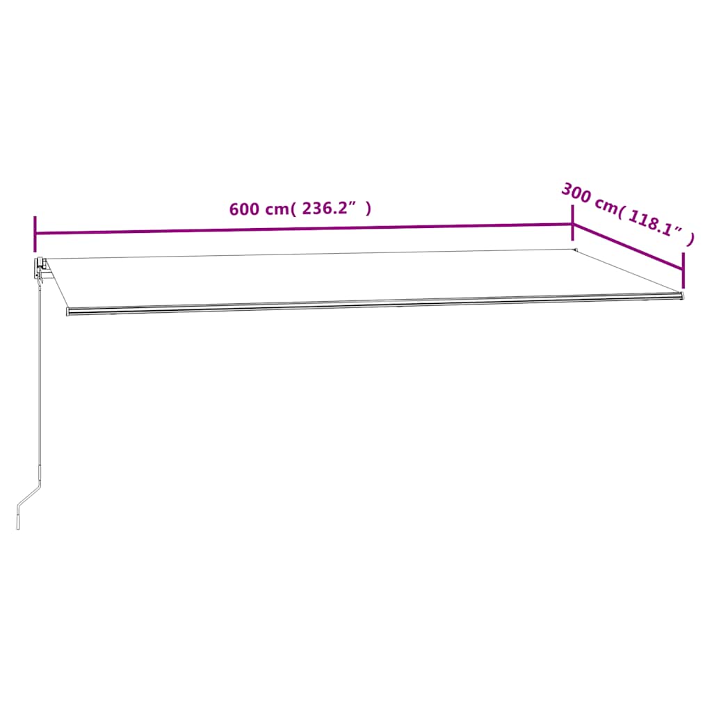 Luifel automatisch uittrekbaar 600x300 cm oranje en bruin – afbeelding 9