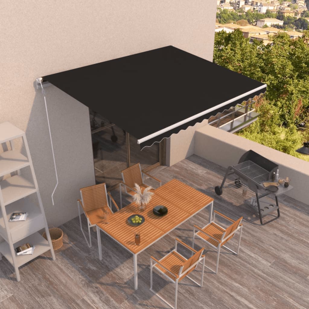 Luifel automatisch uittrekbaar 400x350 cm antracietkleurig